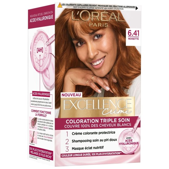 L'Oréal Paris Excellence Crème Coloration Permanente - Cheveux - Marron Ambré 6.41