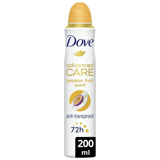 Dove Advanced Care Déodorant Spray Anti-Transpirant - Fruit de la Passion & Citronnelle - Protection 72h - 200ml