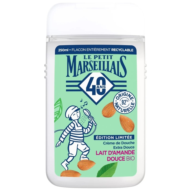 Le Petit Marseillais Extra Doux Gel Douche Lait d'Amande Douce Bio - Peau Sensible - 250ml