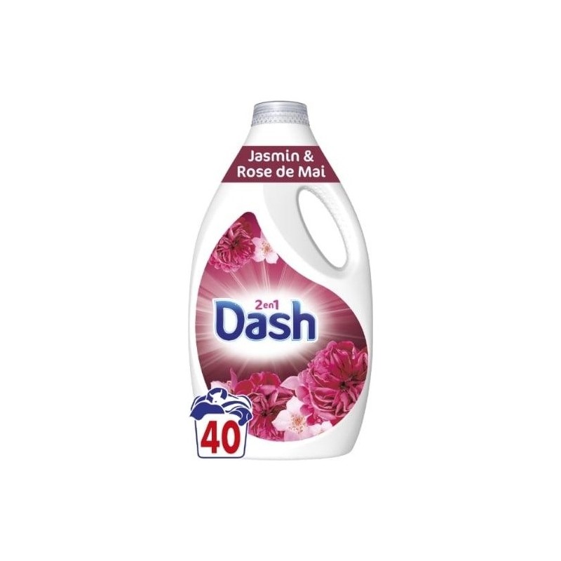  Dash 2en1 Lessive Liquide Jasmin et Rose de Mai - 1800ml