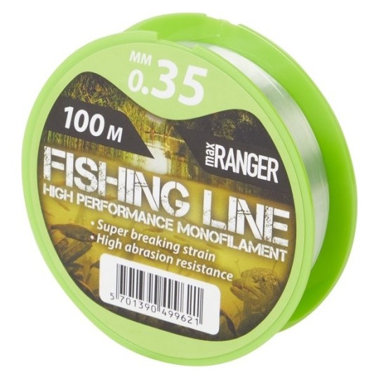 Max Ranger Fil de Pêche Monofilament - 100 Mètres - 0.35 Mm