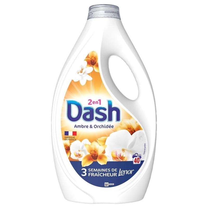 Dash 2en1 Lessive Liquide - Ambre & Orchidée - 1.8l