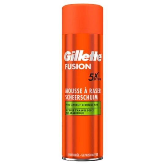 Gillette Fusion Mousse de Rasage - Peau Sensible - Huile d'Amande - 250ml