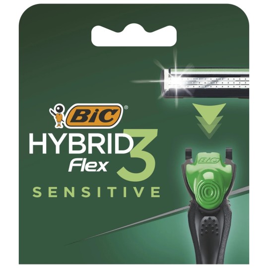 Bic Hybrid 3 Flex Sensitive Lames de Rasoir - 4 Recharges X 3 Lames