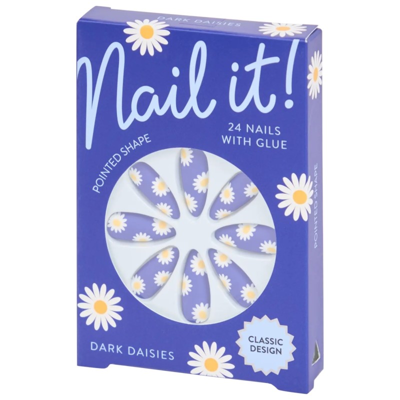 Nail It Faux Ongles Pointed Golden Star - Forme Amande - 24 Pièces