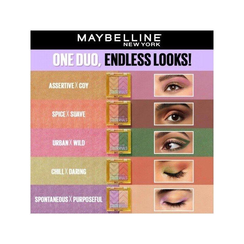 Maybelline New York Color Rivals Urban X Wild Palette d'Ombres à Paupières Waterproof - 3g