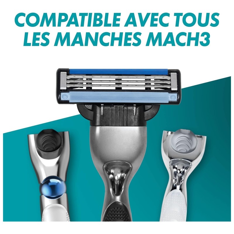 Gillette Mach3 ماكينة حلاقة للرجال - 1 مقبض + 3 شفرات