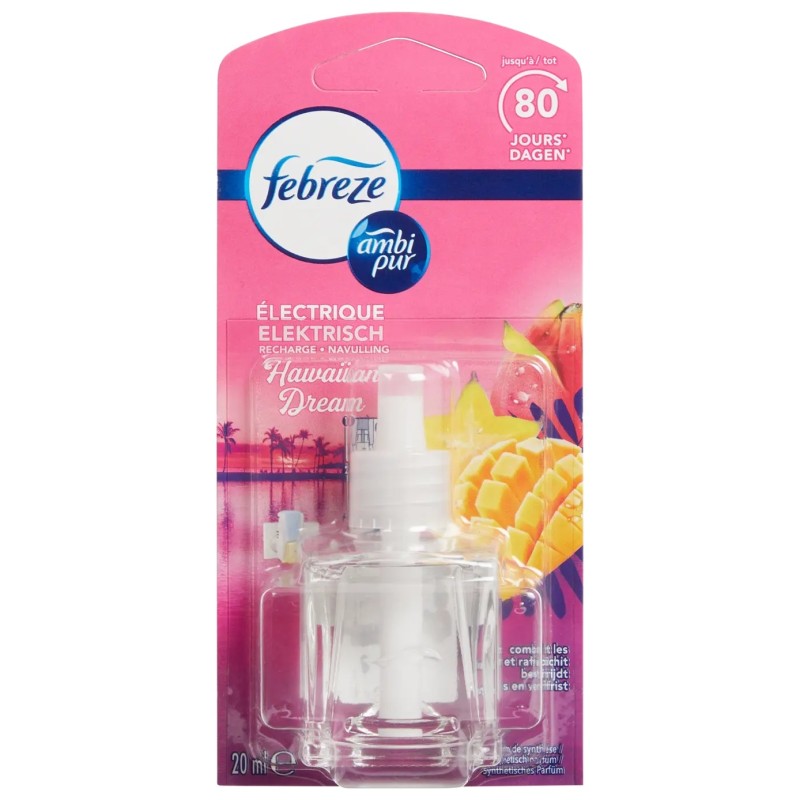 Febreze Ambi Pur Recharge de Désodorisant Électrique - Hawaiian Dream - 80 Jours de Fraîcheur