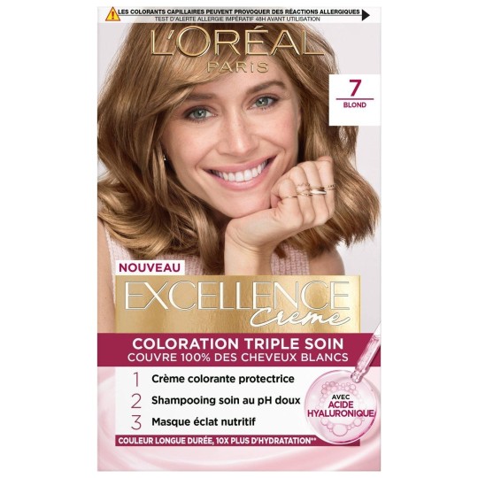 L'Oréal Paris Excellence Crème Coloration Permanente Cheveux - 7 Blond