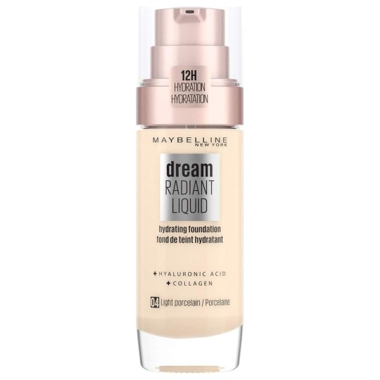 Maybelline Dream Radiant Fond de Teint Liquide Hydratant - Peau Normale à Sèche - 30ml - Light Porcelain 04