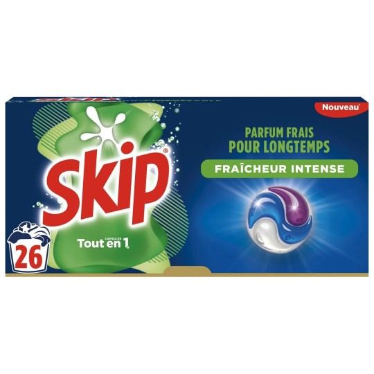 Skip Fraîcheur Intense Lessive Capsules Tout en 1 - 26 Capsules