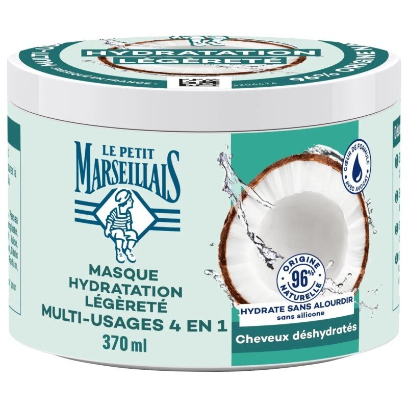 Le Petit Marseillais Hydratation Légèreté Hair Mask Multi-Use 4 In 1 - Dehydrated Hair - 370ml