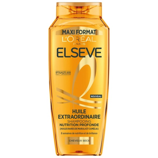 L'Oréal Paris Elseve Huile Extraordinaire Shampoing Nutrition Éclat - Cheveux Secs - 400ml