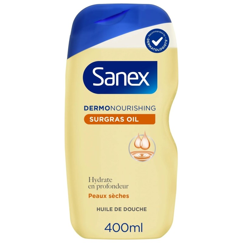 Sanex Dermo Huile de Douche Surgras Nourrissante - Peau Sèche - 400ml