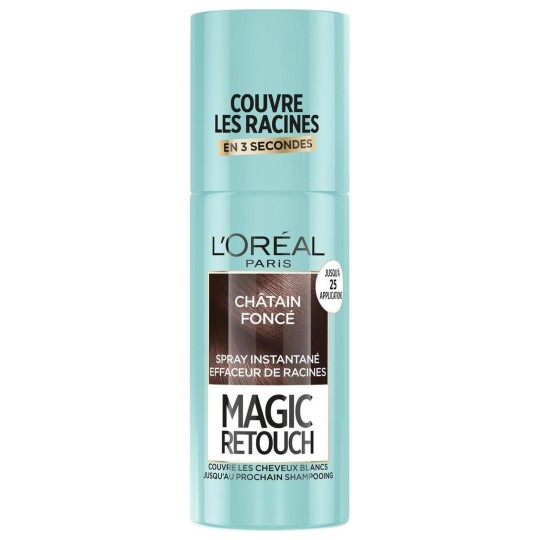 L'Oréal Paris Magic Retouch Spray Coloration Cheveux Temporaire - Racines - 75ml - Châtain Foncé 02