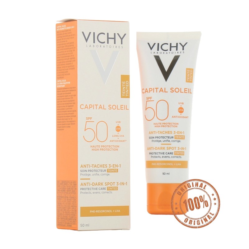 Vichy Capital Soleil Anti-Spot Daily Care 3-In-1 Tinted - All Skin Types - Spf50+ - 50ml