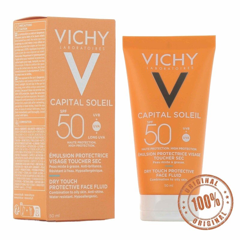 Vichy Ideal Soleil مستحلب لمس جاف SPF50+ - للبشرة المختلطة إلى الدهنية - 50 مل