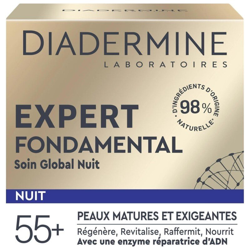 Diadermine Expert Fundamental كريم ليلي للعناية الشاملة - للبشرة الناضجة والمتعبة - 50 مل