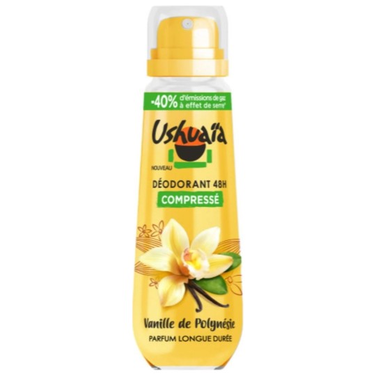 Ushuaia Déodorant Spray Compressé - Efficacité 48h - Vanille de Polynésie - 100ml