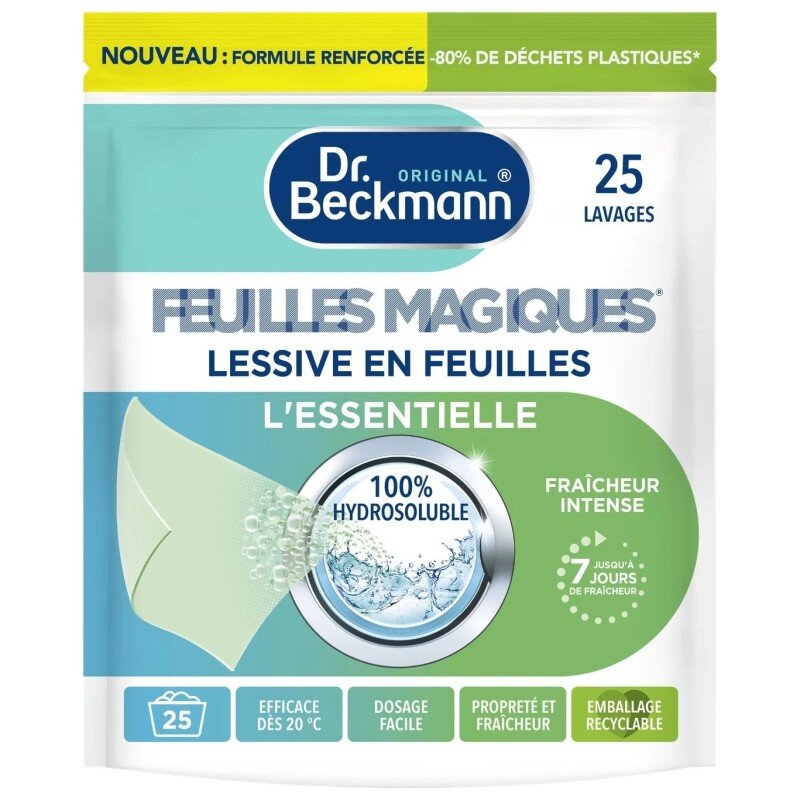 Dr Beckmann Fraîcheur Intense Lessive en Feuilles - 25 Feuilles