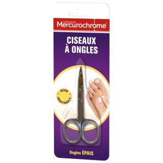 Mercurochrome Ciseaux à Ongles - Acier Inoxydable - Coupe Précise - Ongles Durs et Épais - 1 Unité
