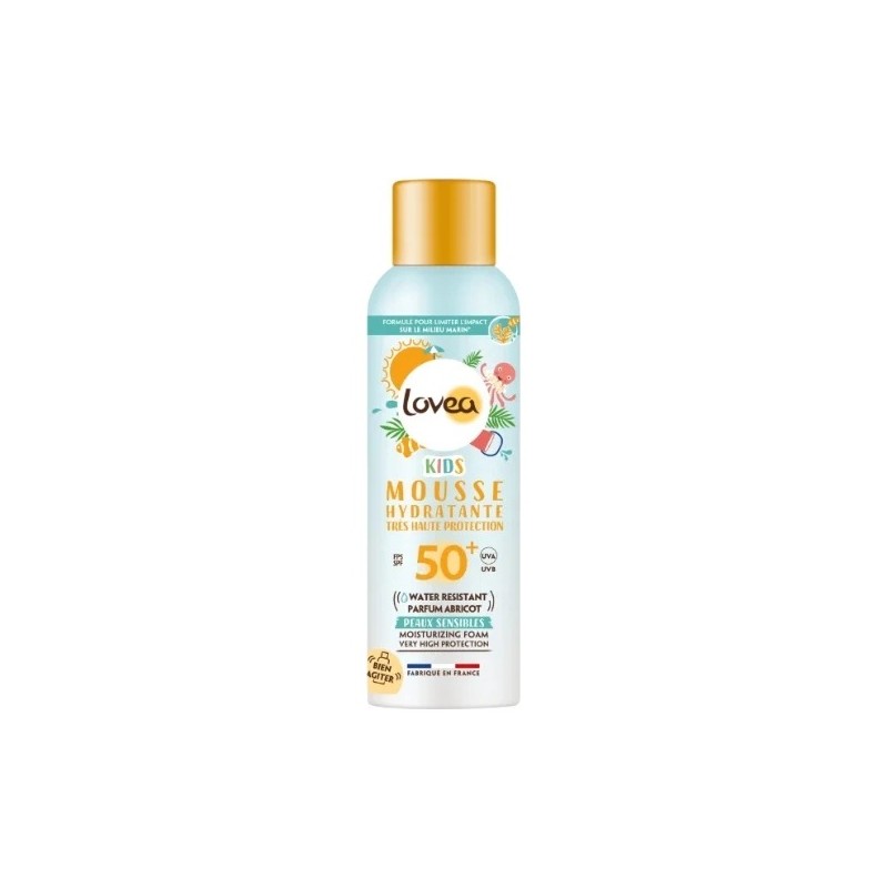 Lovea Kids Sunscreen Mousse Body - Very High Protection Spf 50+ - Water Resistant - Apricot Fragrance - 150ml