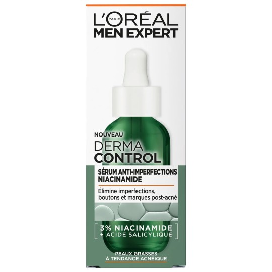 L'Oréal Men Expert Derma Control Sérum Visage Anti-Imperfections Niacinamide - Peau Sensible - 30ml
