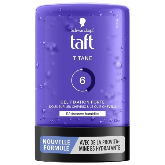Schwarzkopf Taft Titane Gel Coiffant - Fixation Forte - Résistance à l'Humidité - 300ml