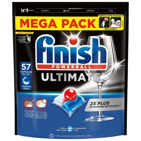 Finish Ultimate All In 1 Capsules Lave-Vaisselle - Pack 57 Capsules