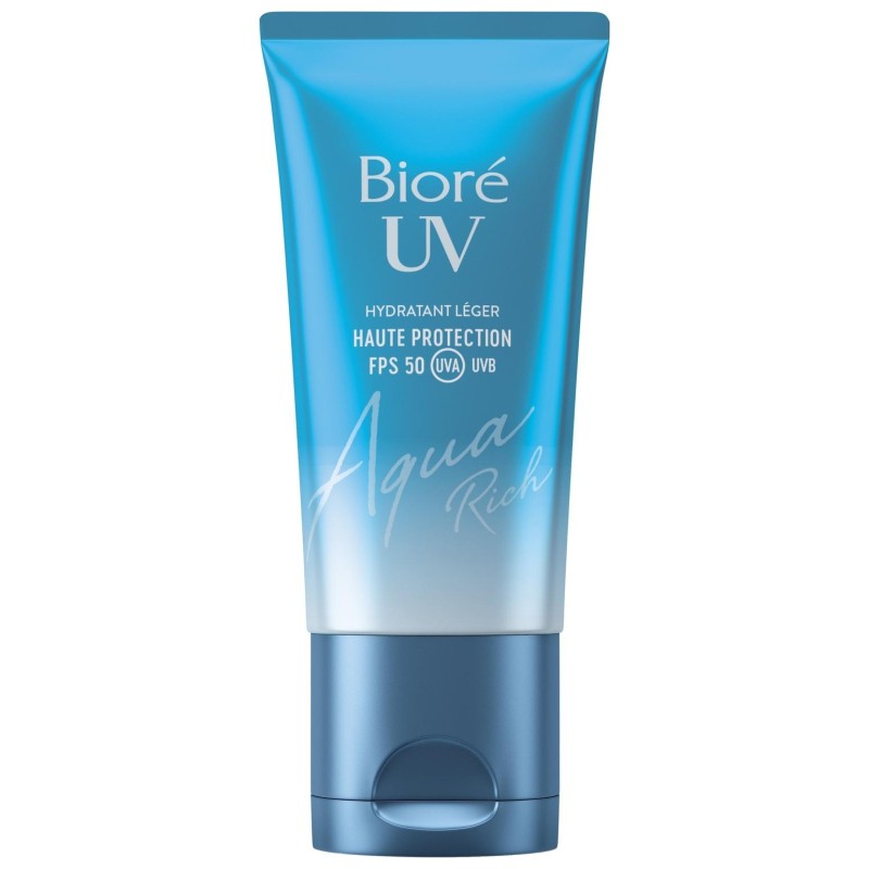 Biore Aqua Rich Uv Soin Visage Hydratant Léger Spf50 - Tous Types de Peau - 50ml