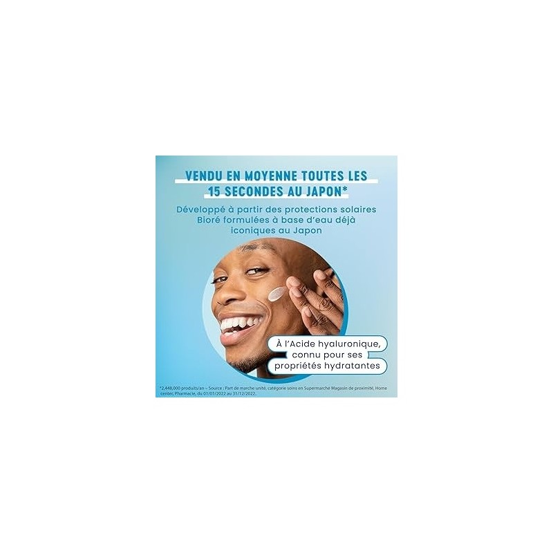 Biore Aqua Rich Uv Soin Visage Hydratant Léger Spf50 - Tous Types de Peau - 50ml