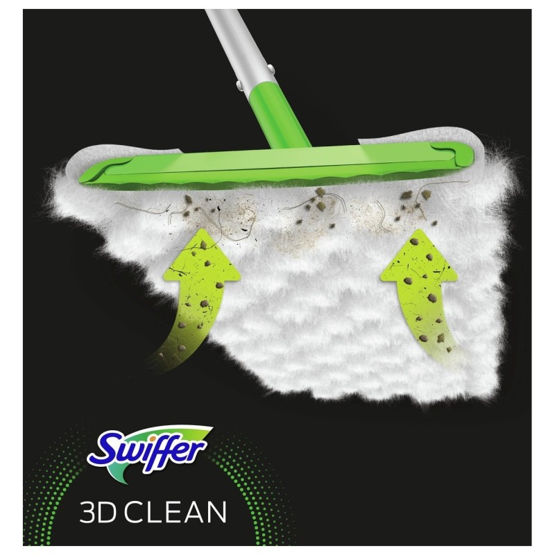 Swiffer 3d Clean Recharges Lingettes Sèches pour Balai - 14 Unités