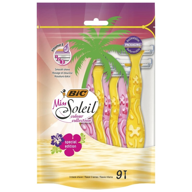 BIC Miss Soleil شفرات حلاقة للنساء تستخدم لمرة واحدة - 9 قطع