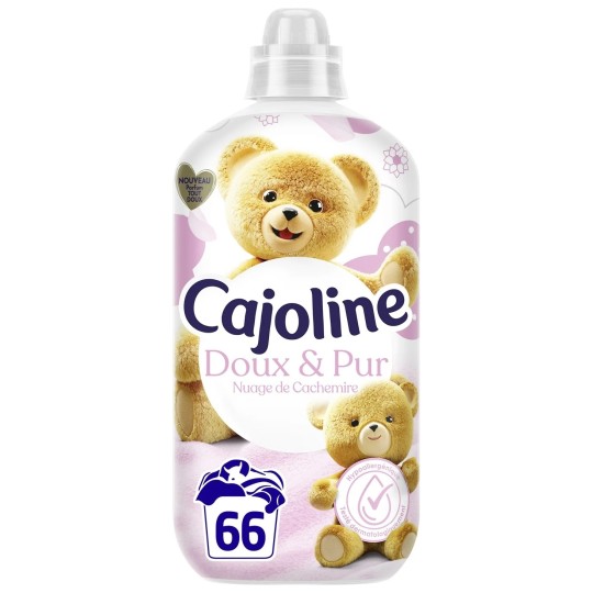 Cajoline Doux & Pur Nuage de Cachemire Adoucissant Liquide Hypoallergénique - Peaux Sensibles - 1386ml