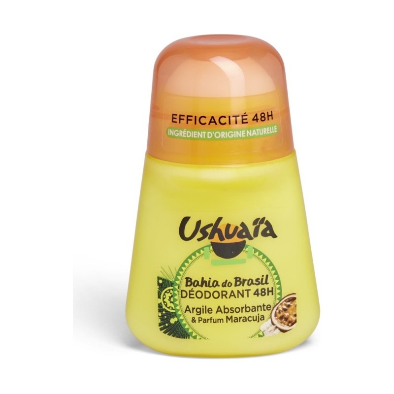 Ushuaïa Bahia Do Brasil Déodorant Roll-On - Protection 48h - à l'Argile Absorbante et Parfum Maracuja - 50ml