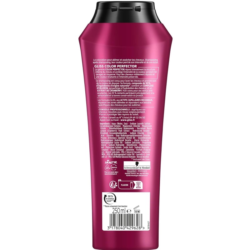 Schwarzkopf Gliss Color Perfector Shampoo Protects Color Intensity - Colored Hair - 250ml