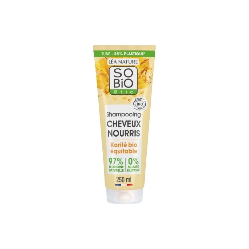 So'Bio Etic Cheveux Nourris Shampoing - Cheveux Secs à Très Secs - Karité Bio Équitable