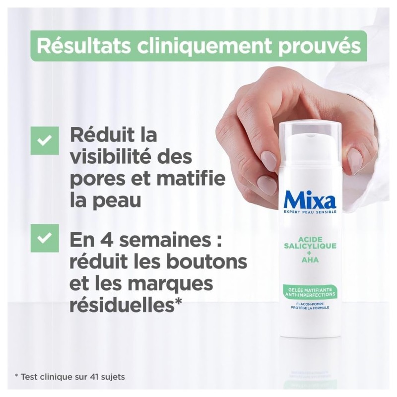 Mixa Soin Corps Gelée Matifiante Anti-Imperfections - Peau Grase - 50ml