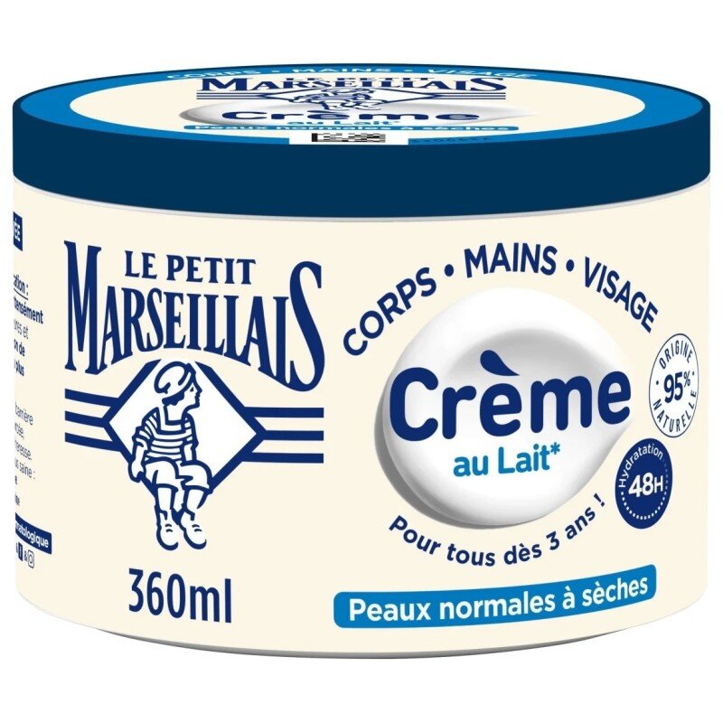 Le Petit Marseillais كريم متعدد الاستعمالات بحليب اللوز النباتي العضوي - للبشرة العادية إلى الجافة - 360 مل