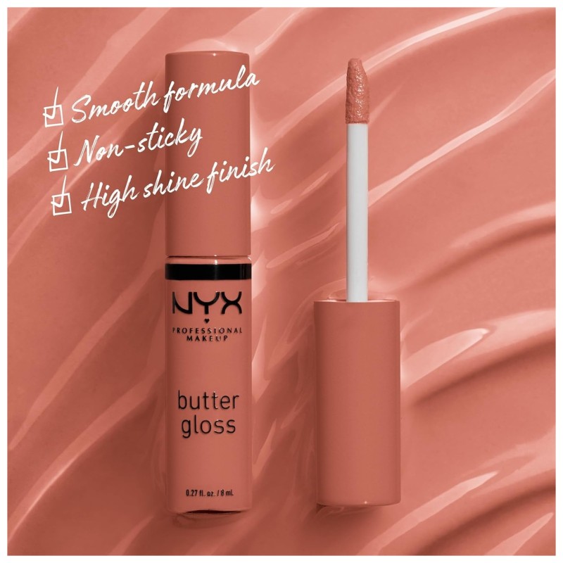 Nyx Professional Makeup Butter Gloss Bling Brillant à Lèvres Non Collant - Sugar High - Peachy Light Nude 45