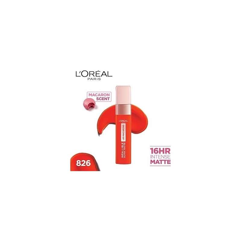 L'Oréal Paris Infaillible les Macarons Rouge à Lèvres Liquide Matte - Mademoiselle Mango 826