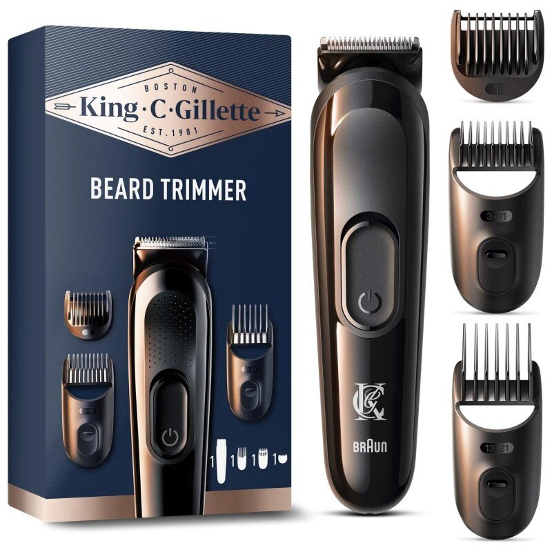 Gillette King C. Beard Trimmer - 3 Combs