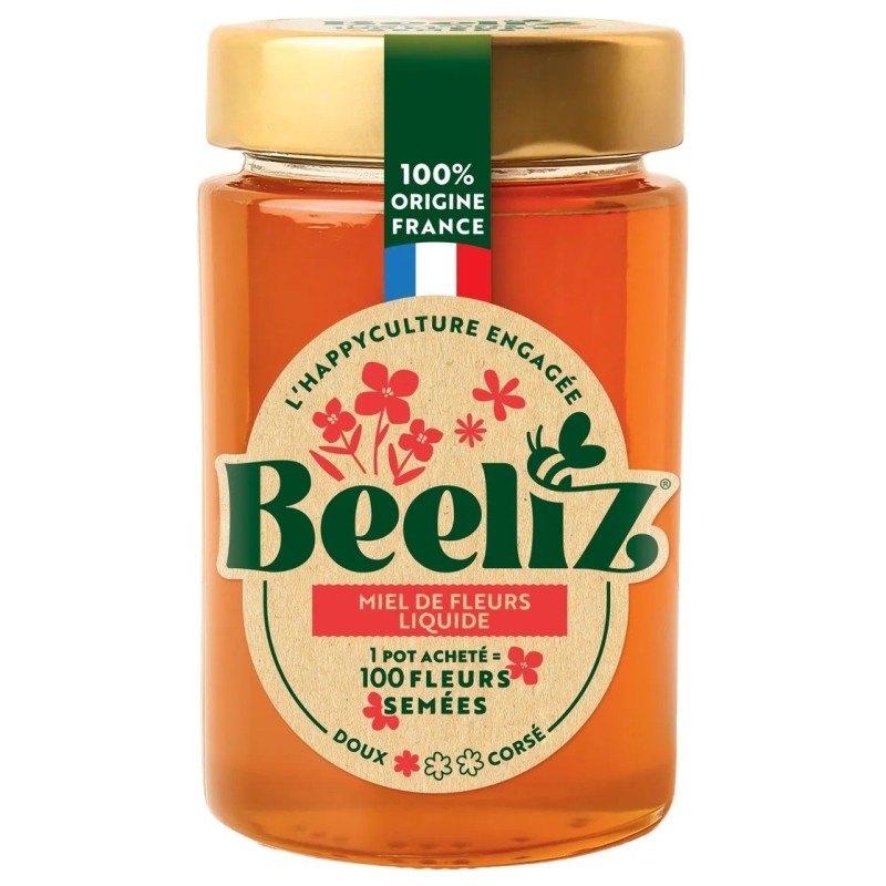 Beeliz Miel de Fleurs Liquide Doux - Origine France - 250g