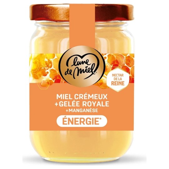 Miel de fleurs crémeux + gelée royale + manganèse Le pot de 230g