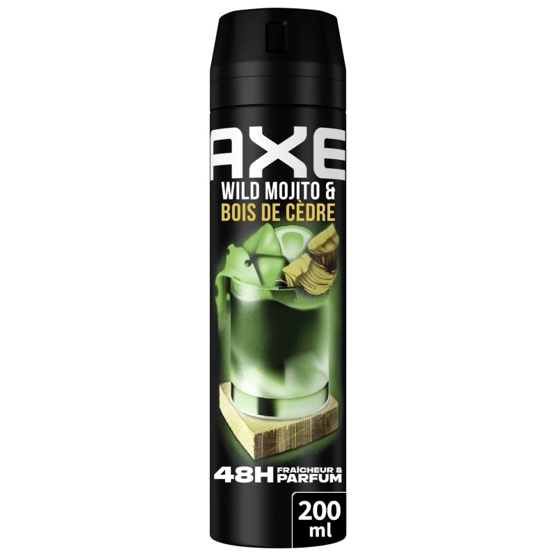 Axe Wild Déodorant Spray Homme Anti-Odeur - Mojito & Bois de Cèdre - 200ml