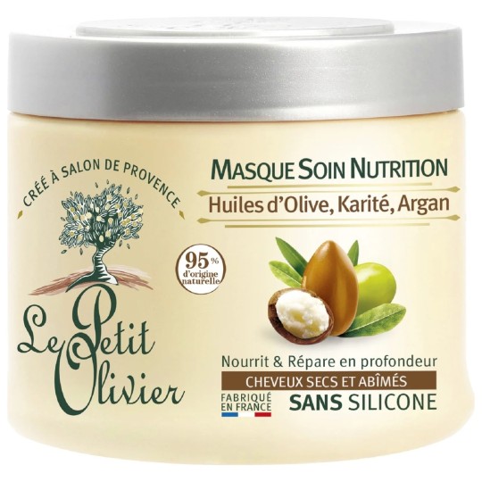 Le Petit Olivier Masque Nourrissant Cheveux Secs et Abîmés Olive Karité Argan - 330ml