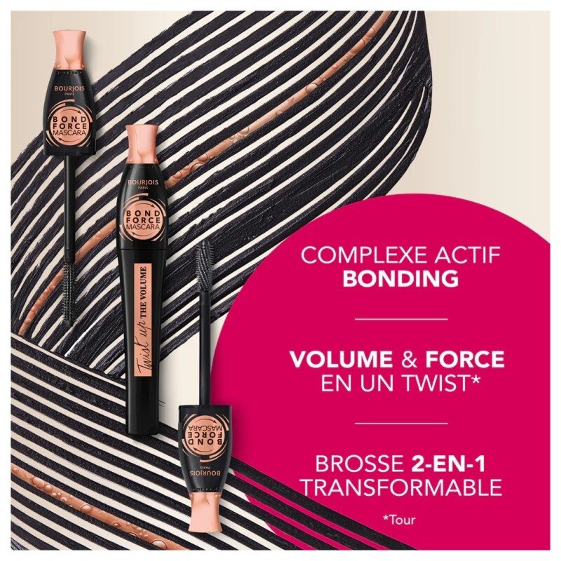 Bourjois Paris Twist Up The Volume Bond Force Mascara Volume et Longueur - Noir - 8ml