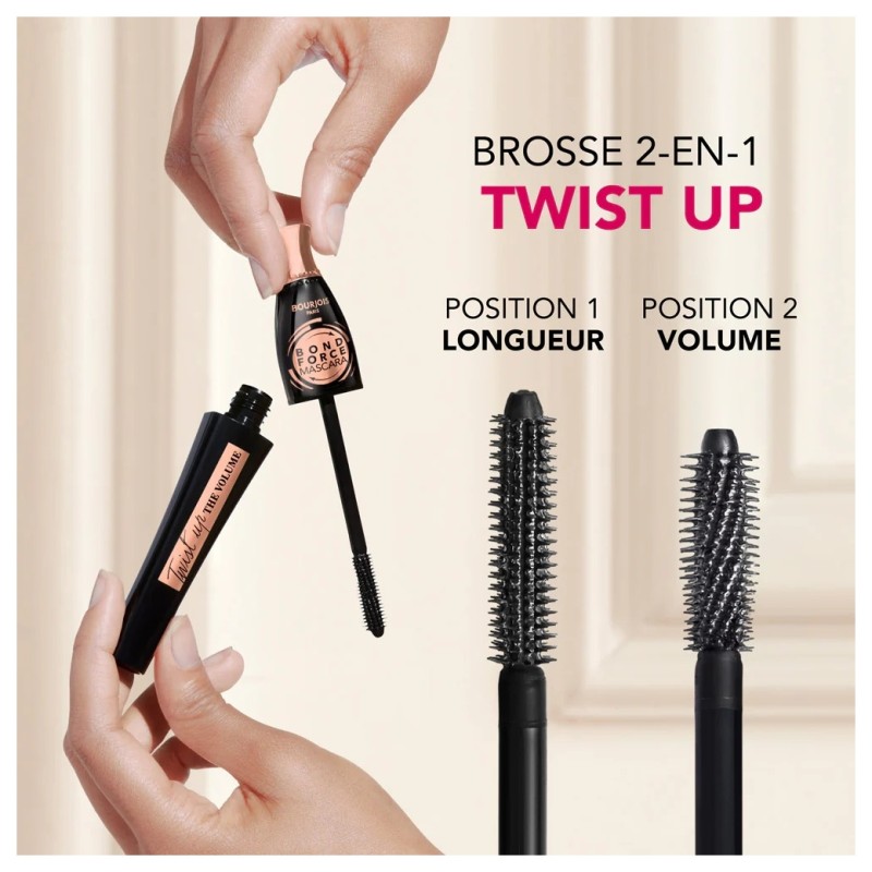 Bourjois Paris Twist Up The Volume Bond Force Mascara Volume et Longueur - Noir - 8ml