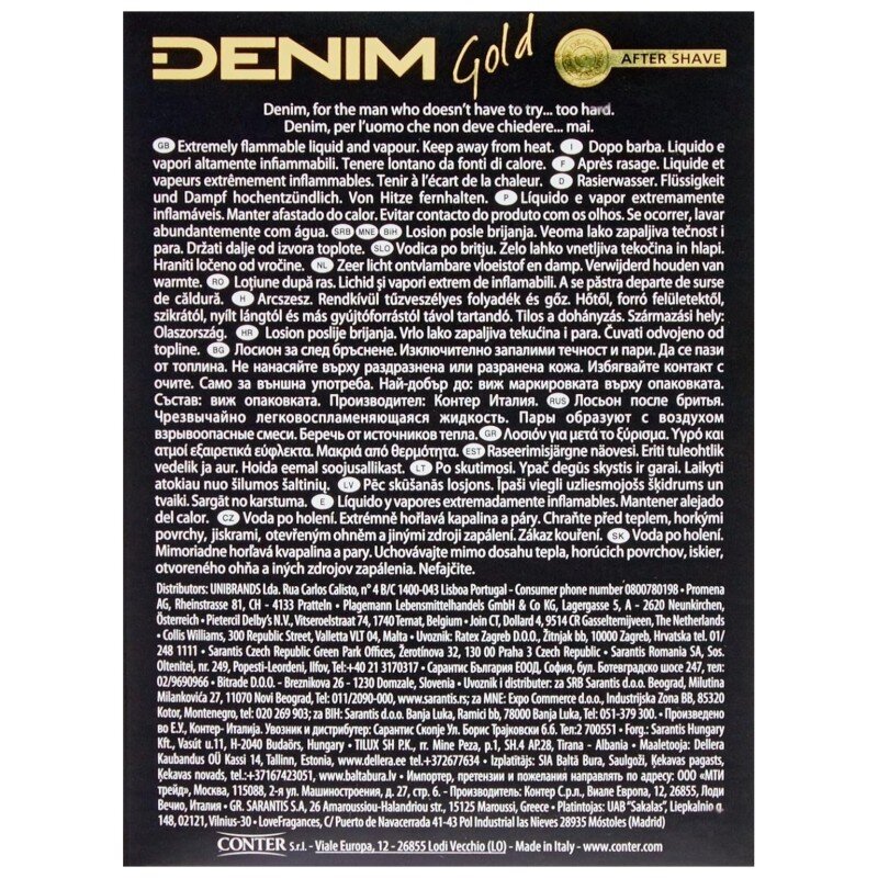 Denim Gold After Shave For Men - 100ml