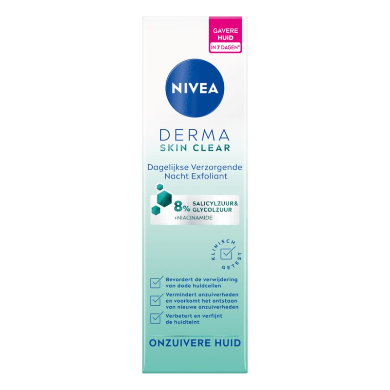 Nivea Derma Skin Clear Soin Exfoliant Quotidien Nuit - Peau à Imperfections - 40ml